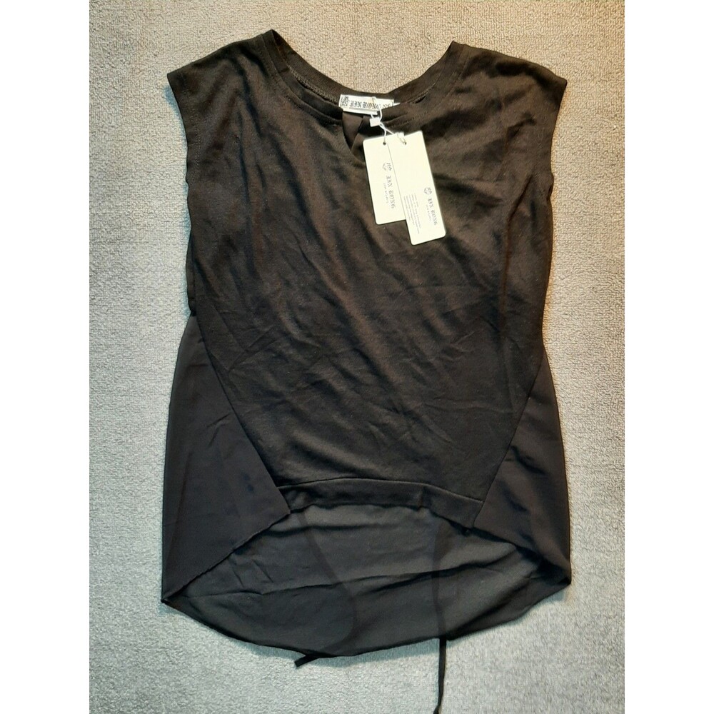 Jin Fang Rong Womens Medium M Top Sleeveless Black NEW